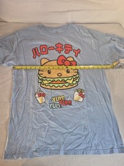 Hello Kitty Sanrio Unisex Large Blue Hamburger T Shirt Kawaii Food