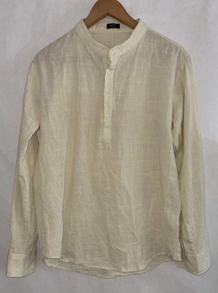 COOFANDY Men’s Cotton Hemp Henley Long Sleeve Casual Beach