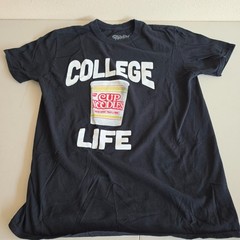 College Life Cup of Noodles Black Shirt by Tee Luv Adult Size Large