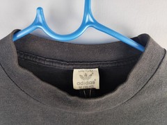 VINTAGE 90s Adidas Sport Embroidered T-Shirt Black Single Stitch Made in USA M