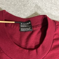 Vintage Fruit of the Loom Best Maroon Red Plain Blank 50/50 Blend T-Shirt Large