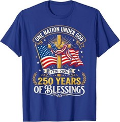 Freedom 250th Anniversary USA Flag Christian God Patriotic T-Shirt