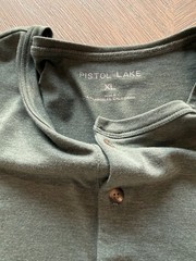 Pistol Lake Men’s Short Sleeve Henley Dark Green Size XL