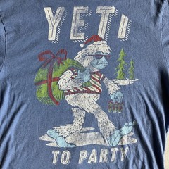 Holiday Time Yeti To Party Holiday Short-Sleeve T-Shirt Men’s Sz L (42-44) #2101