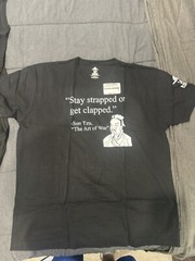 NWT ASMDSS “Stay Strapped or Get Clapped”SUN TZU ART OF WAR BLACK SHIRT Size XXL