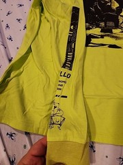 Junior 2XL Neon Green NASA T Shirt With Print On Sleeves