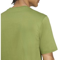 Mens L ADIDAS ORIGINALS logo ESSENTIALS TREFOIL T TEE SHIRT Olive GREEN JV5938
