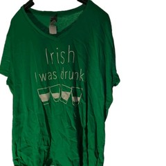 St Patricks Day Irish I Was Drunk Ladies Size 2xl V Neck Fit T8#300