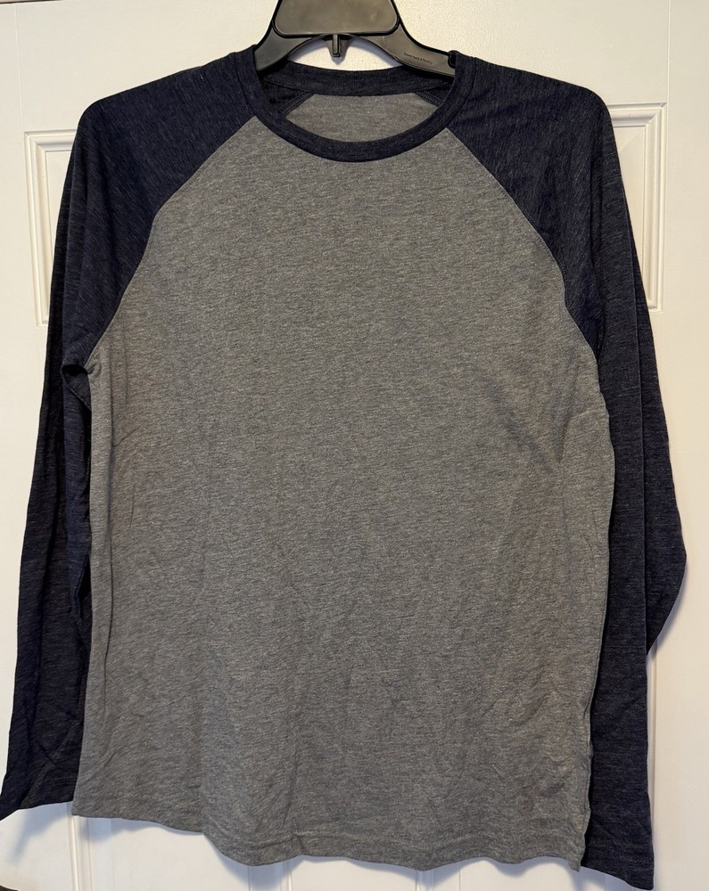 Men’s Large Tri Blend L/S Raglan Tshirt Blanks -2 Pack- NWOT
