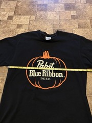 Vintage Large Pabst Blue Ribbon Halloween Pumpkin Glow In The Dark Shirt