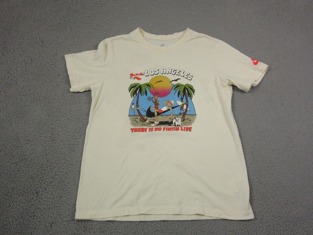 The Nike Tee Shirt Mens Large L Yellow Los Angeles There is No Finish Line *