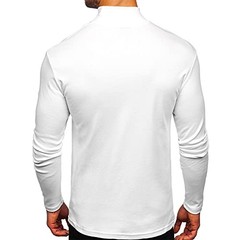 Mens Half Turtleneck Long Sleeve Pullover Basic Designed Small White