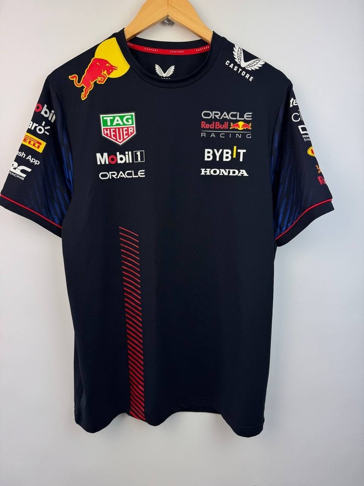 Castore Oracle Red Bull Racing F1 Mens 2023 Team Tshirt Navy Blue Size M
