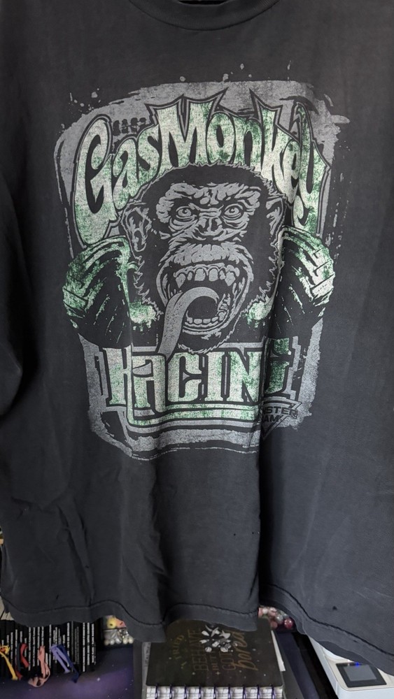 Gas Monkey Garage Men’s Black Monster Jam Racing Graphic Crew Neck T-Shirt 2XL