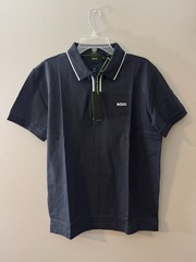 Hugo Boss Polston Zip Polo Slim-Fit Polo Size Medium M Black NEW Retail $129