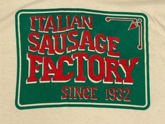 Vintage Italian Sausage Factory Men’s Cream XL Tee Single Stitch Made in USA