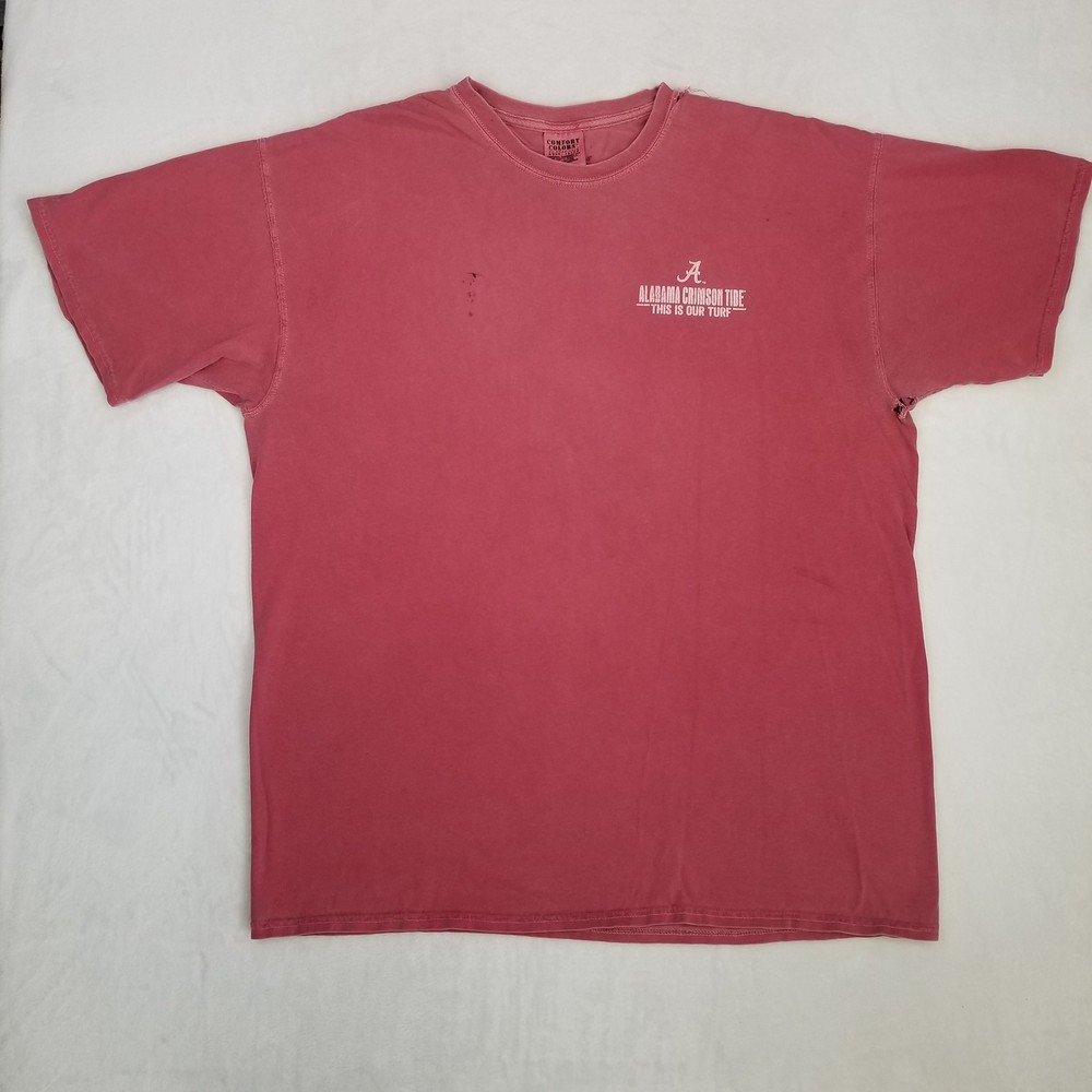 VTG Comfort Colors Mens Faded Red Alabama University Crimson Tide Denny Shirt XL