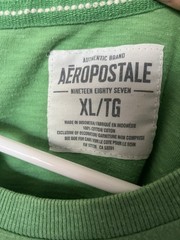 Vintage Y2K Aeropostale T Shirt Men’s Size XL Green Spellout Embroidered Prep