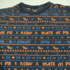 KREW T-Shirt Shirt S Small Skate Or Die Concert TK 08 Black Orange Blue KR3W Tee