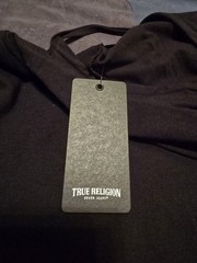$62…True Religion “Buddha” size XL Lightweight Hooded Tank Black.