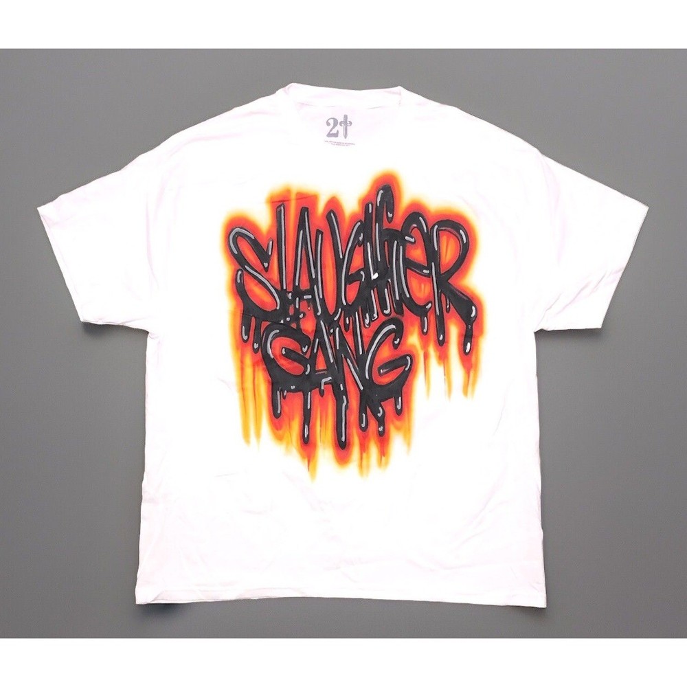 21 Savage T Shirt XXL White It’s All A Blur Tour Slaughter Gang Drake NEW *spots
