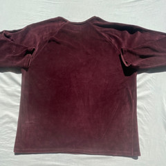 MENS XL CLALVIN KLEIN SINGLE STITCH VINTAGE BURGANDY VELOUR PULLOVER ST