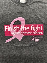 Breast Cancer Awareness Finish the Fight Jerzees Men’s Small Gray T-Shirt