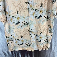 Denim & Flower Ricky Singh Men’s Large Floral Button Front Camp Shirt Beige