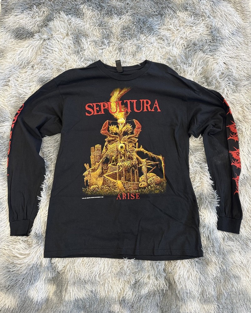 Sepultura Arise European Tour 1991 Long Sleeve Shirt Vintage Size Large