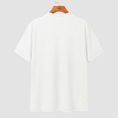 Men Summer Light Luxury Loose Knit Shirt Tshirt Casual Beach Summer Tee Top Gift