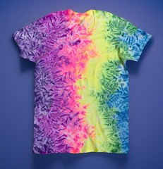 *New* 2XL – Sm Handmade Tie Dye, Rainbow White Cruncht Crinkle, Crew or V-Neck