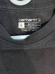 Vintage Carhartt Black Pocket Tee T-Shirt Size L Original Fit Faded Work