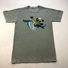 Sea Turtle Nature T-Shirt Adult Small Green Animal Art Snorkel Bob’s Hawaii