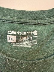 Carhartt Loose Fit Short Sleeve Shirt 5XL Big & Tall Green Chest Pocket Logo