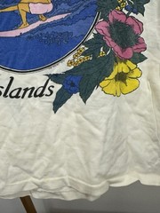 VTG 70s Poly Tees Hawaiian Islands Surf Tank Top Shirt Double Sided Print Size M