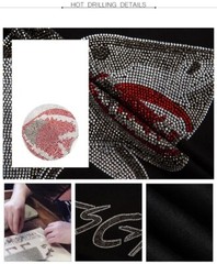 New Fashion Shark Rhinestones Summer Short Sleeve Luxury Men Streetwear T-Shirt