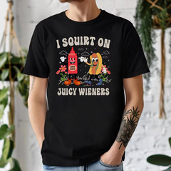Retro Cartoon Suggestive Hot Dog T-Shirt, Funny Adult Humor BBQ Tee