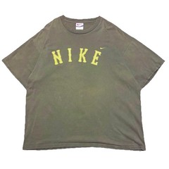 USA Made VTG 90s Olive Green Nike White Tag Spellout Logo Short Sleeve Men’s XL