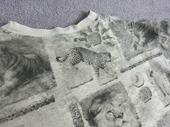 Vtg Big Cats All Over Print T-shirt XL 90s Lion Tiger Cheetah Leopard AOP
