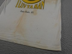 Vintage Outer Banks NC Shirt Mens Small Beige 90s I Luv Ya Man Smiley Face