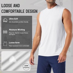 3X Men’s Quick Dry Tank Top Sleeveless Shirts Gym Workout Fitness Sports Running