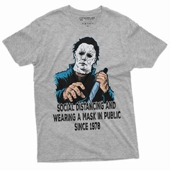 Social Distancing and Wearing Mask Funny Halloween Horror T-shirt Michael Myers