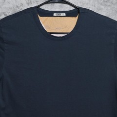 Buck Mason T-Shirt Mens Large Short Navy Blue Supima Curved Hem Made In USA