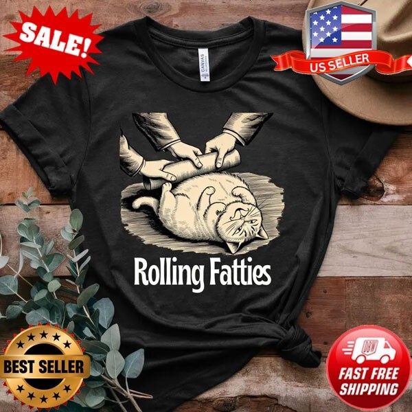 Rolling Fatties Cat T-Shirt, Funny Cat Graphic Shirt, Cat Lovers Gifts