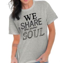 We Share The Same Soul Friendship Romantic Womens Short Sleeve Crewneck Tee