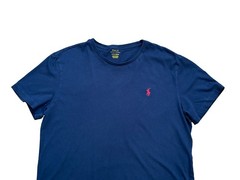 Polo Ralph Lauren Men’s Navy Blue T-Shirt Red Pony Logo Large