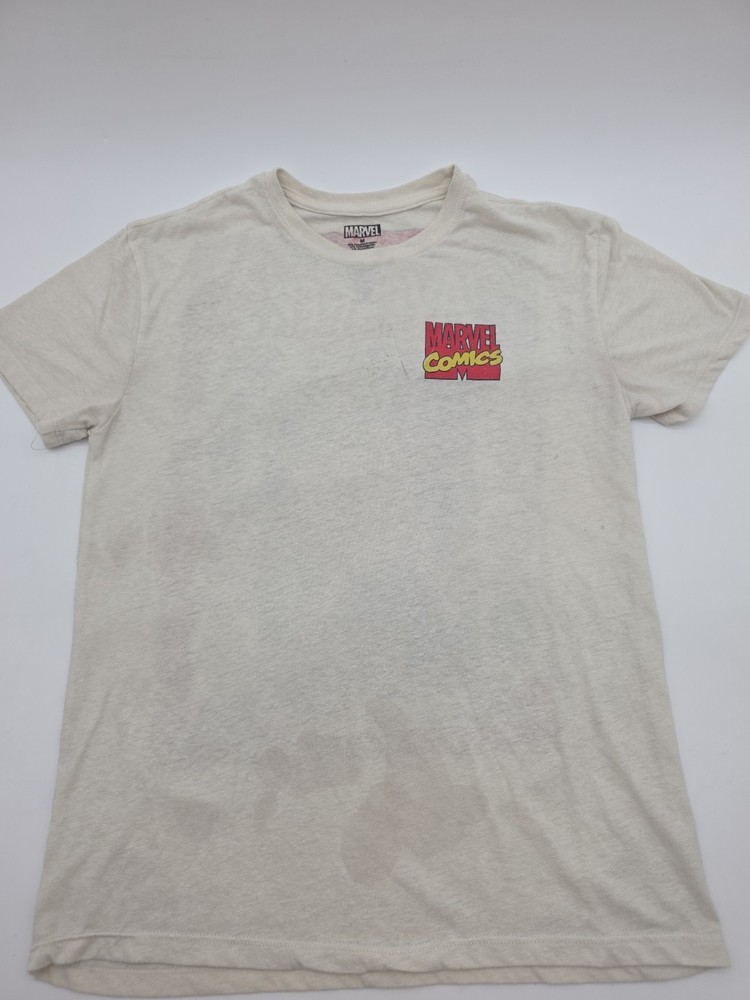 Marvel T-shirt Men Medium Beige Graphic Print Logo. #44367