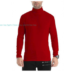 Men Lightweight Long Sleeve Knitted Pullover Tops Turtleneck base layer T-Shirts