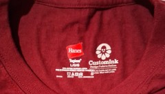 Hanes Men’s Burgundy Graphic Print Crewneck Cotton Knit Tee Shirt L/G