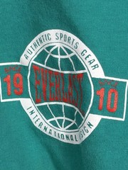 Vtg Everlast T Shirt Mens M Green Henley Long Sleeve Boxing Graphic Sportswear